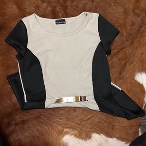 Black & White peplum top